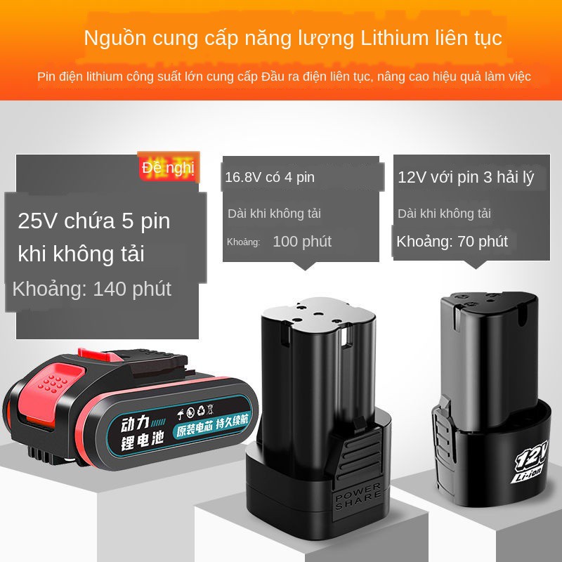 ✧Máy khoan cầm tay của Đức đến điện gia dụng công cụ không dây dùng pin lithium đa chức năng súng lục va chạm vặn v