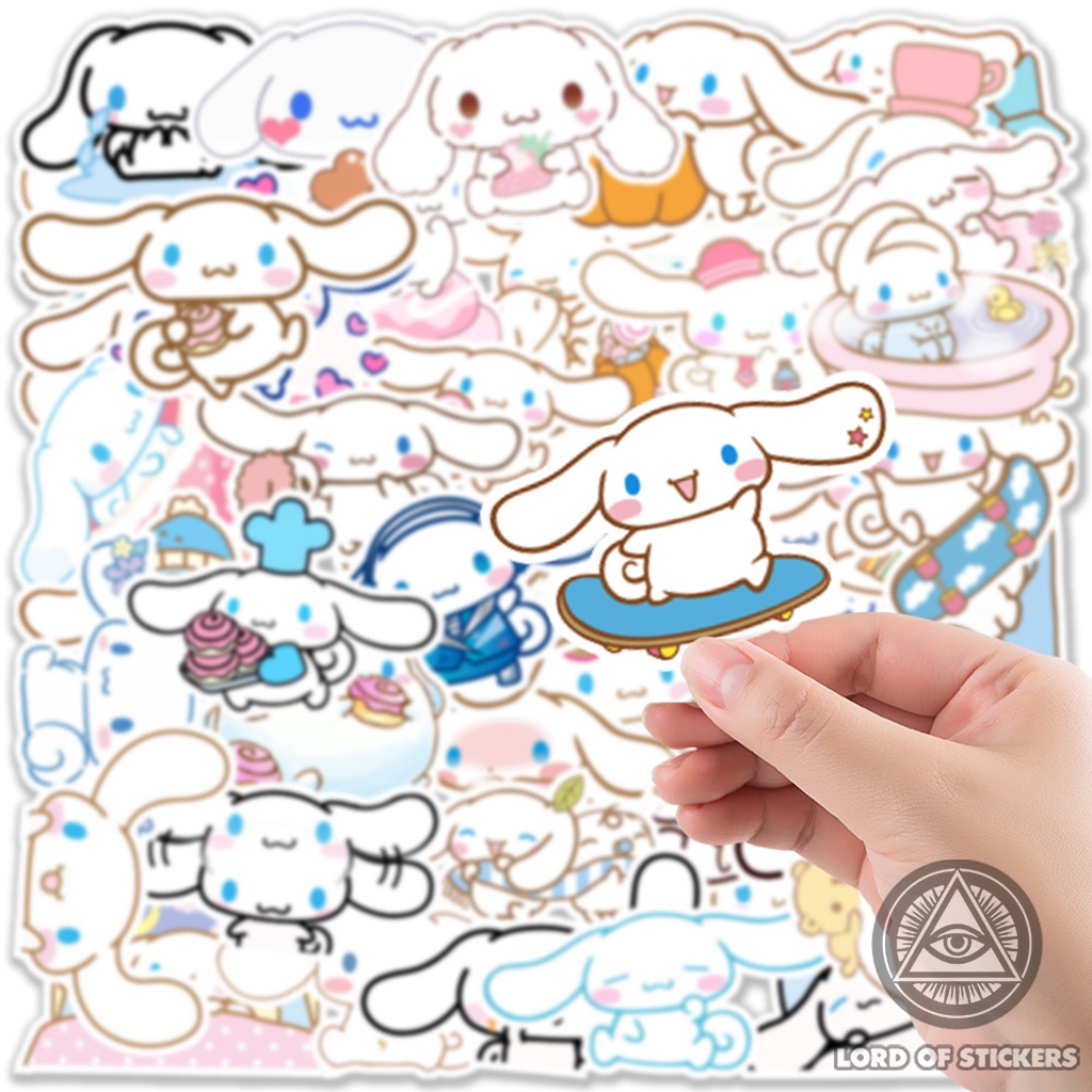 Set 50 Nhãn Dán Cinnamoroll Sticker Cute Nhân Vật Hoạt Hình Chống Thấm Nước Trang Trí Mũ Nón Bảo Hiểm, Laptop, Vali, Sổ