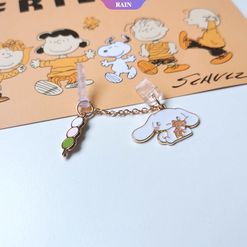 Nút Bịt Chống Bụi Cổng Sạc 3.5mm Hình Cinnamoroll Hoạt Hình Dễ Thương Cho Điện Thoại Type-C Micro-B