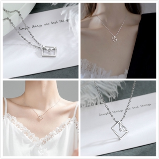 Dây chuyền ngắn mặt hình vuông phong cách Hàn Quốc