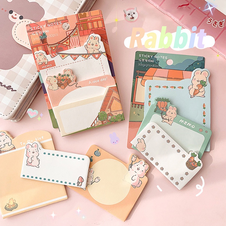 Set 90 Tấm Giấy Ghi Chú Tự Dính Họa Tiết Hoạt Hình Sáng Tạo