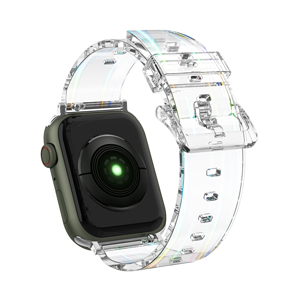 Dây Đeo Trong Suốt Cho Đồng Hồ Thể Thao Apple Watch 7 45mm 41mm 38mm Series 7 6 5 4 42mm 40mm 44mm 38mm