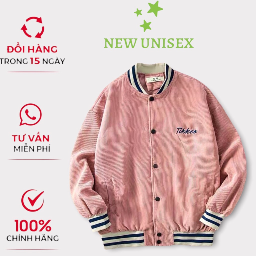 Áo Khoác Bomber Nam Nữ Chất Nhung  Thêu Chữ TIKKER  Siêu Đẹp NEW UNISEX