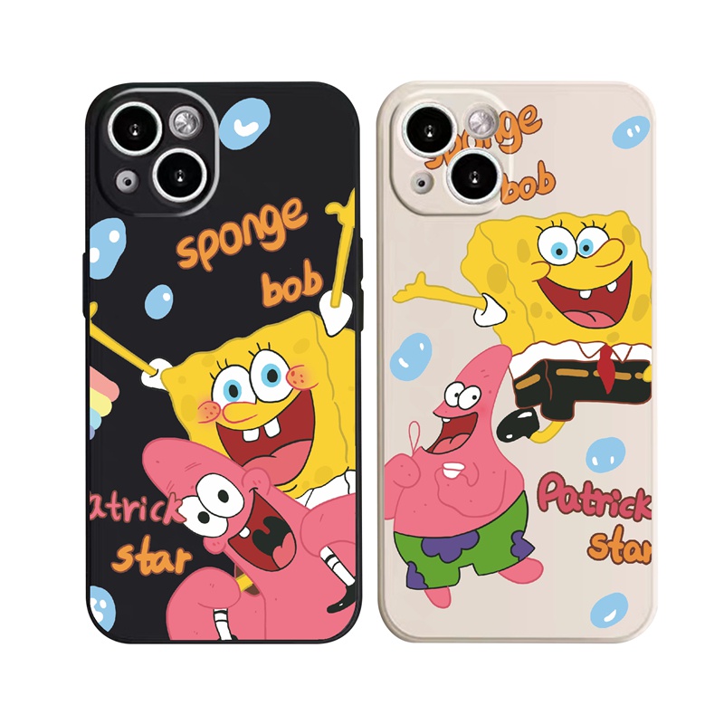 SUNTAIHO Ốp lưng iphone Ốp điện thoại silicon họa tiết hoạt hình Spongebob thích hợp cho iPhone 13 12 11 Mini Pro X XR XS Max 7/8 Plus