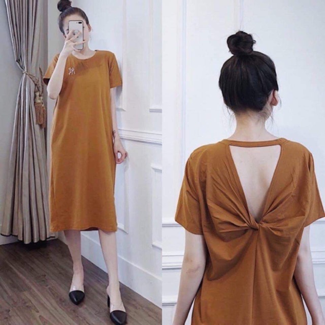 Váy xoắn lưng NY dáng dài thêu chữ | BigBuy360 - bigbuy360.vn