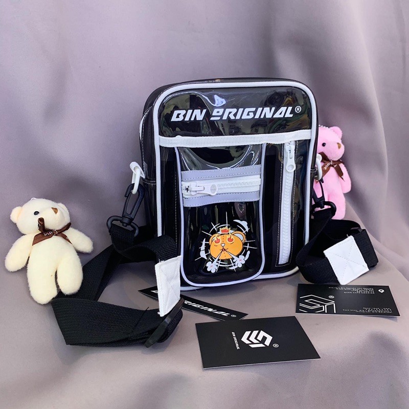 [Mã SKAMA06 giảm 8% TỐI ĐA 50K đơn250K] Túi đeo chéo CHÍNH HÃNG SHOP BIN ORIGINAL ss2 phản quang đen full | BigBuy360 - bigbuy360.vn
