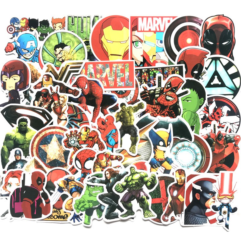 Set Sticker 50 Miếng Cute Avengers Dán Mũ Bảo Hiểm, Laptop, Điện Thoại Chống Nước