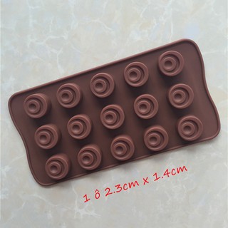 HCM - Khuôn silicon 15 viên tròn đôi làm socola, thạch rau câu pudding