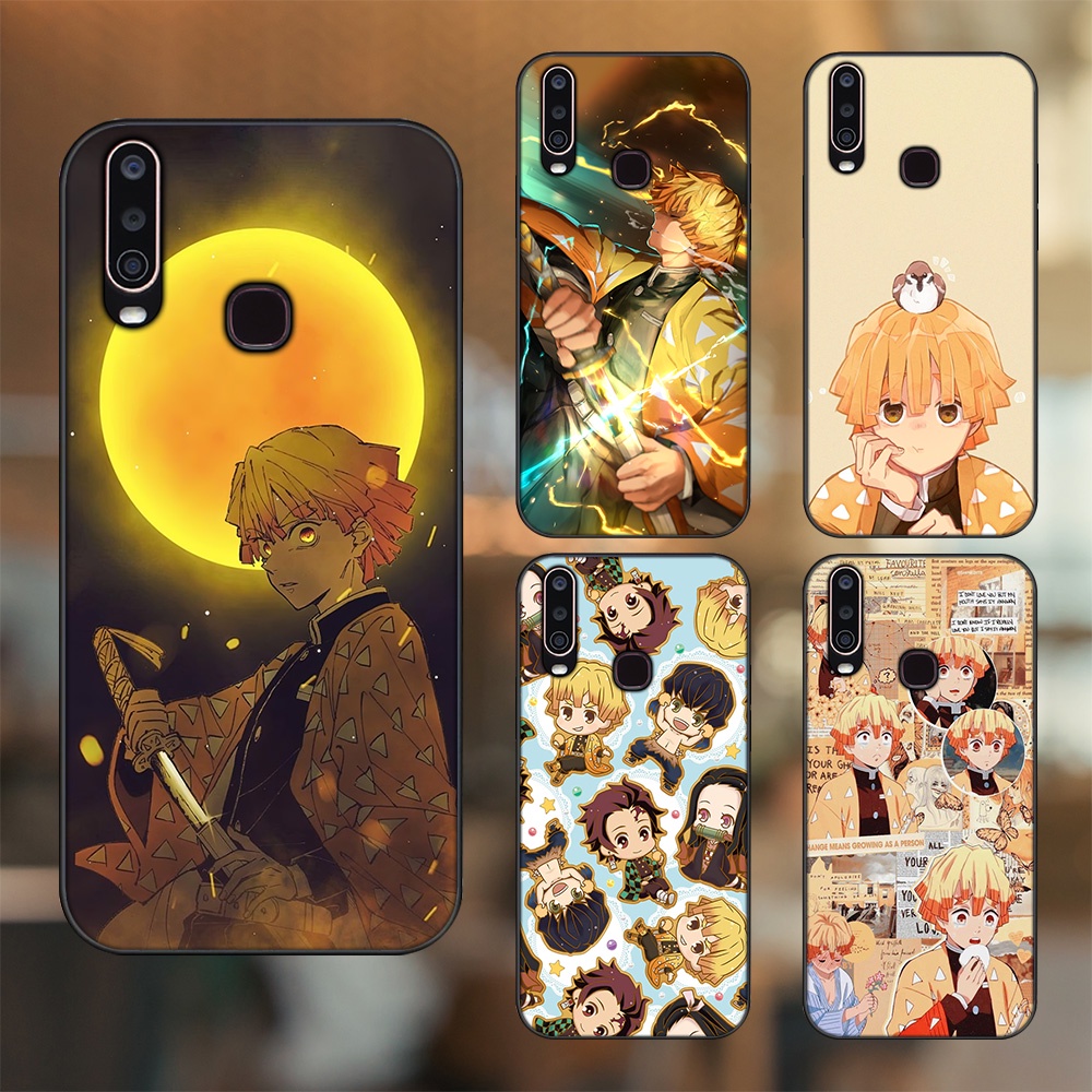 Ốp lưng Vivo Y12, Y15, Y17, U10 viền đen in hình Zenitsu Kimetsu no Yaiba