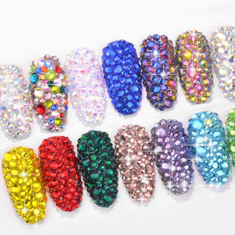 [Hàng mới về] Hộp phụ kiện đá pha lê 3d trang trí móng tay diy