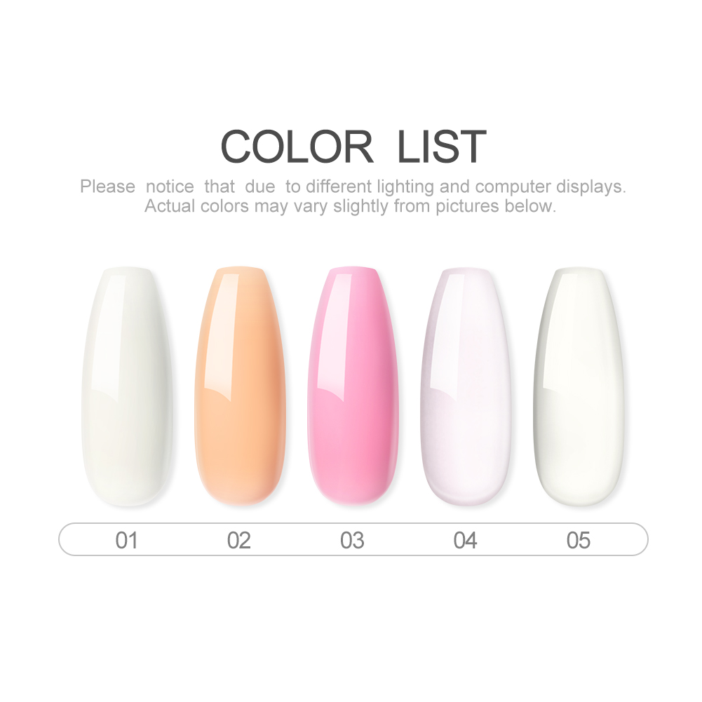 [Hàng mới về] Gel đắp móng UV 15ml có 5 màu tùy chọn chất lượng cao