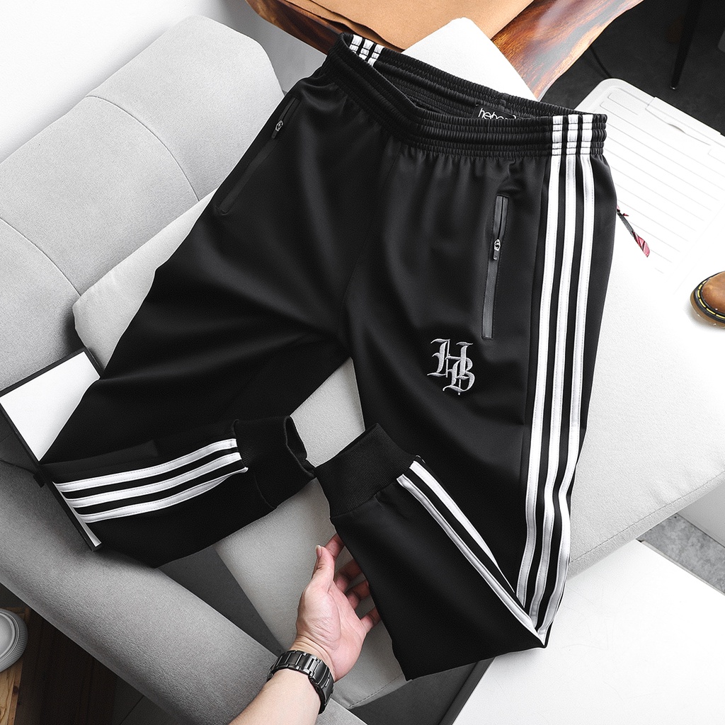 Quần Jogger thun HEBOZ 3 sọc 2M - chất thun mịn trơn - co giãn tốt , thoáng khí - 00000651