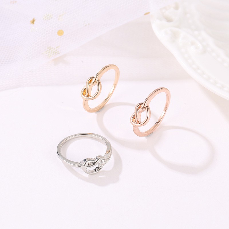 Cute Rose Gold Button Design Ring