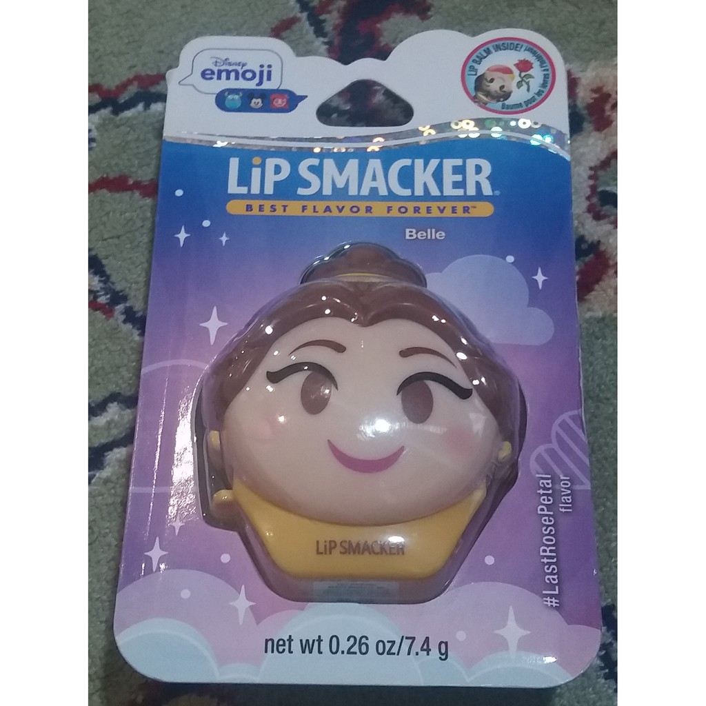 [HCM] Son dưỡng môi thỏi cây Lip Smacker Disney Emoji Lip Balm, Belle Last Rose Petal lipsticks