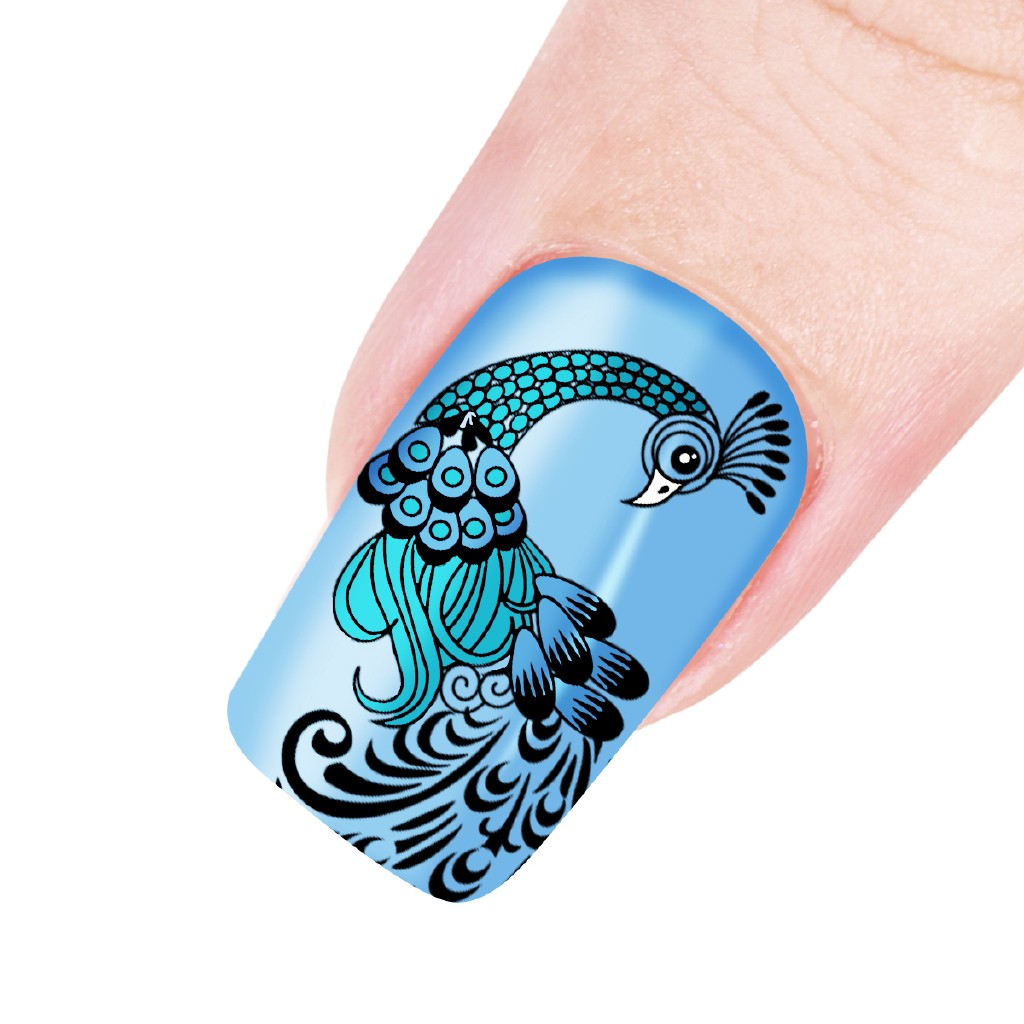 [Hàng mới về] Dụng cụ dập trang trí móng tay nghệ thuật in họa tiết chim công độc đáo