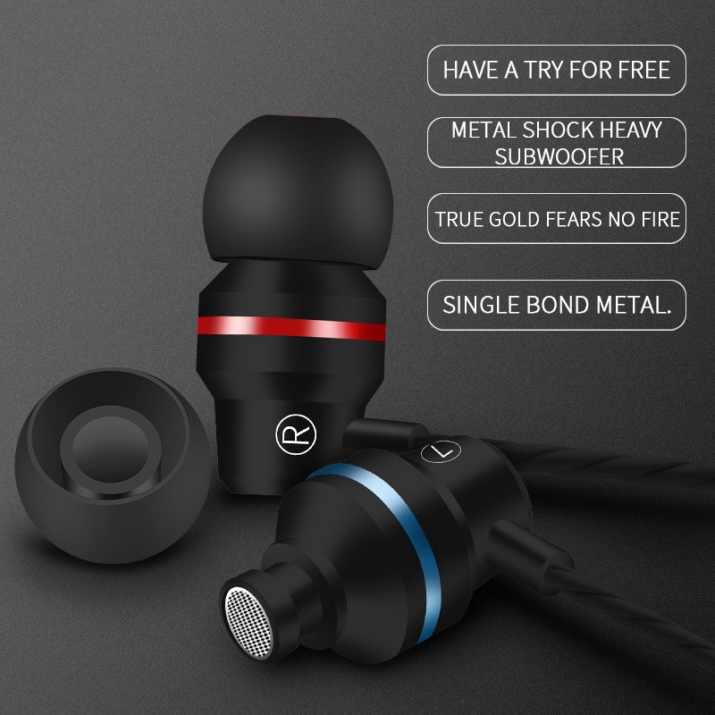 Tai nghe nhét tai âm trầm HiFi giắc cắm 3.5mm có mic thoại