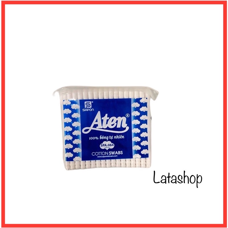 Tăm Bông Aten Kháng Khuẩn Người Lớn Vệ Sinh Tai Mũi, Bông Ngoáy Tai Aten An Toàn Tiêu Chuẩn Thụy Sĩ