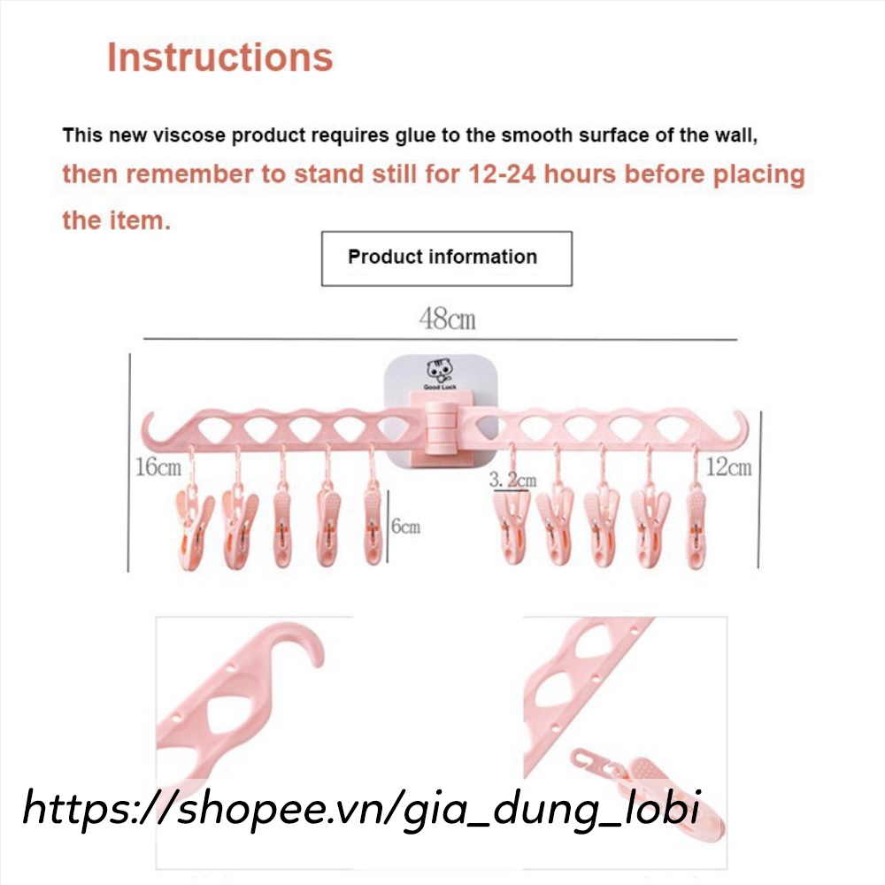 Móc treo quần áo tất quàn áo dán tường đa năng tiện lợi