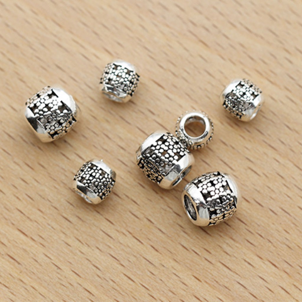 Phụ kiện Charm bạc Nối hình trụ nhỏ