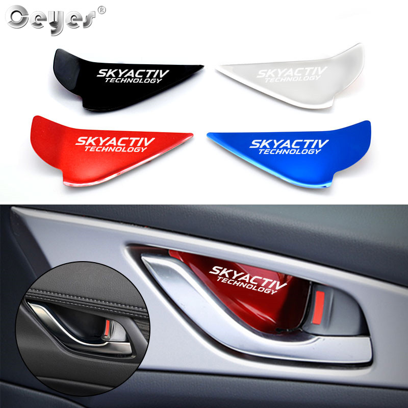 Miếng dán trang trí tay nắm cửa xe hơi Mazda Skyactiv Technology CX 5 CX5 CX3 6 CX8 CX9 Axela