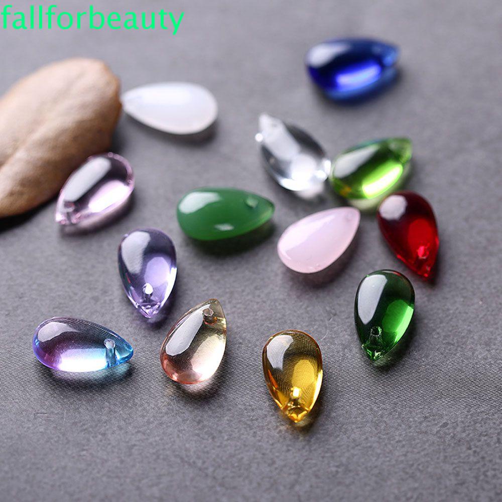Set 10 mặt Vòng cổ hình giọt nước bằng thủy tinh kích thước 14x8mm