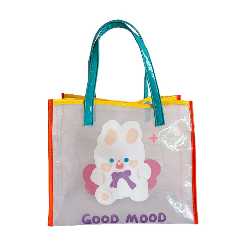 Túi Xách Jelly Màu Trong Suốt Sức Chứa Lớn Thời Trang Đi Biển Cho Nữ