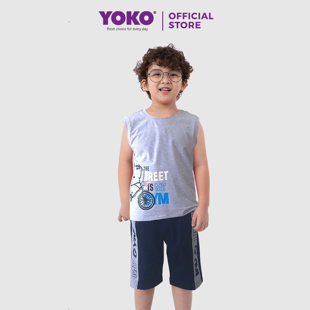 Bộ Quần Áo Thun Sát Nách Bé Trai (1-5 Tuổi) YOKO KID’S FASHION 21144T