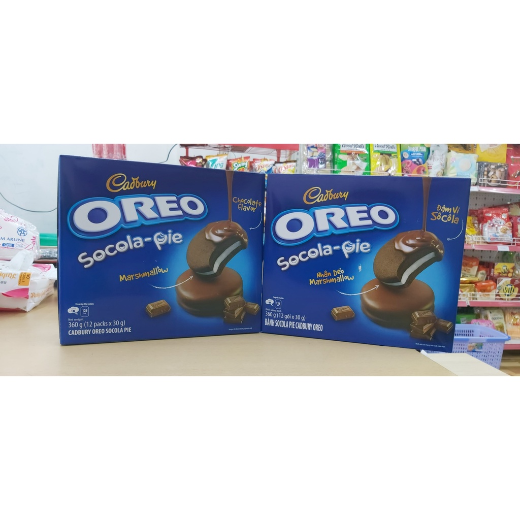 Bánh Oreo Socola Pie Nhân Dẻo Marshmallow 360g