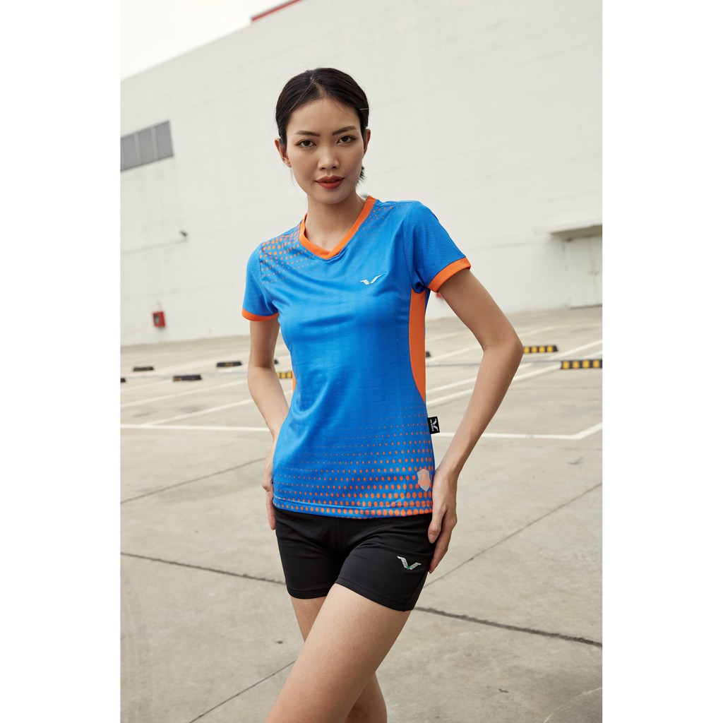 Áo Cầu Lông Nữ Cổ Tròn AVT04 Vina Sport- Lapi VN Áo Tập Gym Tennis , Chất Thun Thấm Hút Mồ Hôi, Thoáng Mát, Full Size