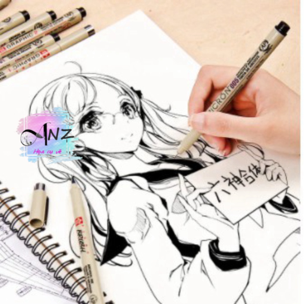 Bút Line đi nét màu Đen Kháng Nước Sakura Micron