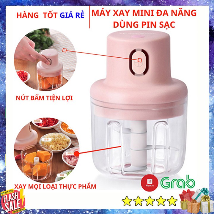 Máy Xay Tỏi Ớt Rau Củ Thịt  Mini 3 Lưỡi Dùng Pin