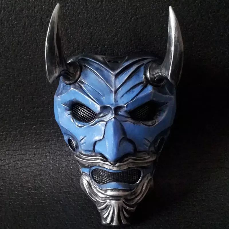 Mặt Nạ Cao Su Hóa Trang Quái Vật Samurai Kabuki Trong Phim Devil Hannya Oni Nhân Dịp Halloween Cho Người Lớn