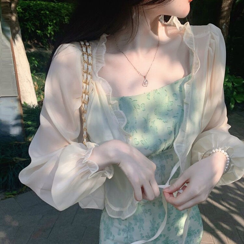 Áo Sơ Mi Chiffon Mỏng Nhẹ Che Nắng Phong Cách Phương Tây Thời Trang Mùa Hè Dành Cho Nữ