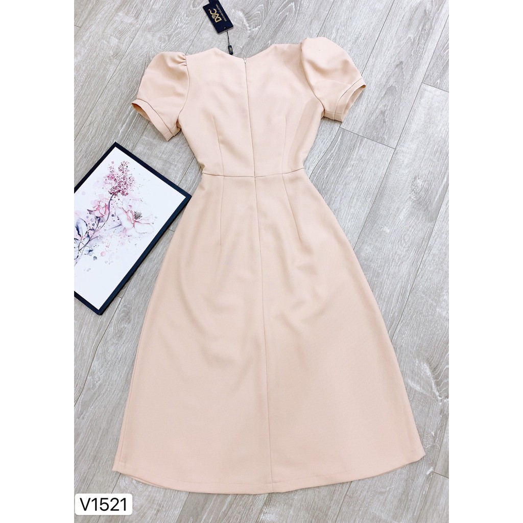 [Mã WASTMAY giảm 15% tối đa 30K đơn 150K] Váy be cổ ren V1521 - Đẹp Shop DVC (Kèm ảnh thật trải sàn do shop tự chụp) | BigBuy360 - bigbuy360.vn