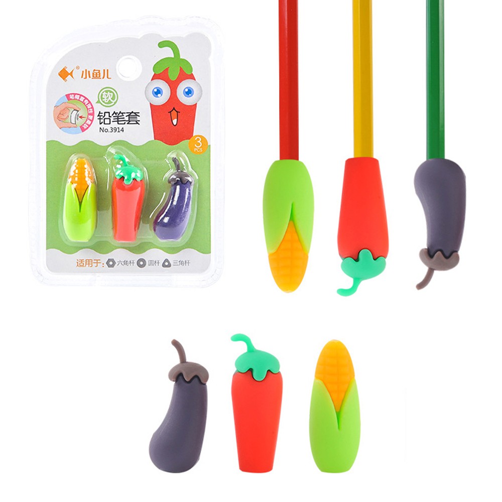 Set 3 nắp đậy bút kiểu hoạt họa dễ thương