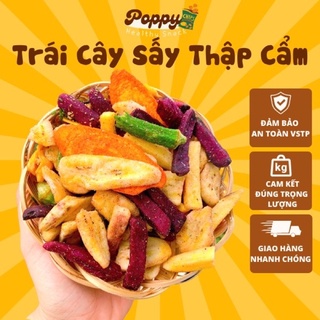 Trái cây sấy thập cẩm, rau củ sấy, hoa quả sấy các loại, đồ ăn vặt Poppy, hũ pet 300gr