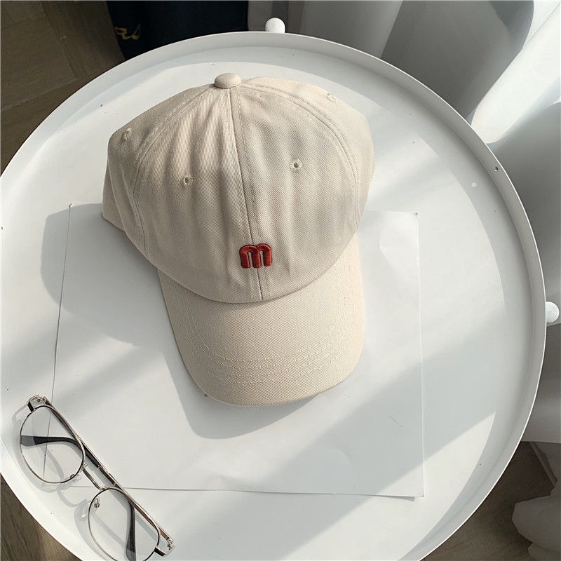 Mũ lưỡi trai họa tiết thêu chữ M thời trang 2021 trẻ trung cho nam nữ