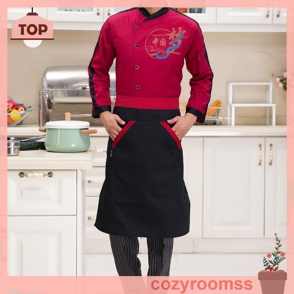 COZYR Unisex Pockets Apron Home Kitchen Waiter Chef Butcher Restaurant Cook Dress