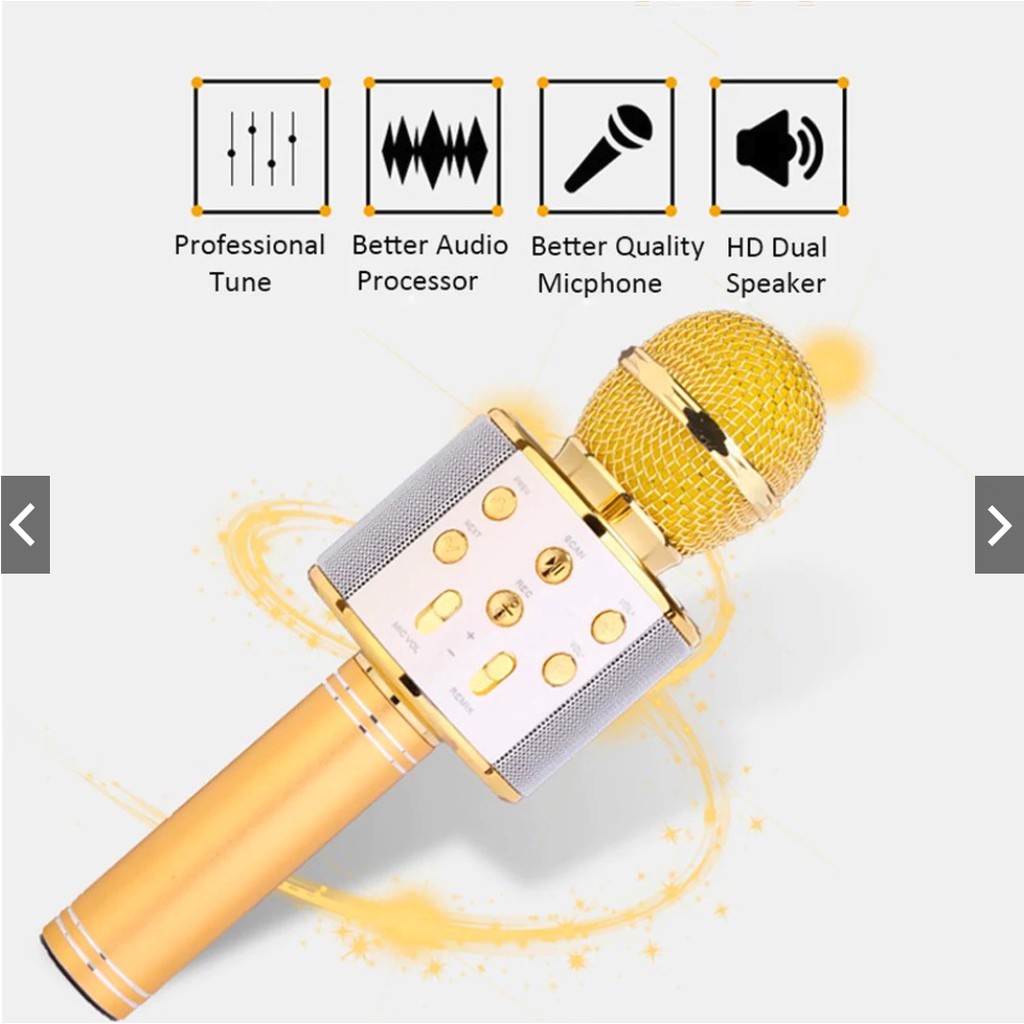 Micro Hát Karaoke Ws858 Kết Nối Bluetooth