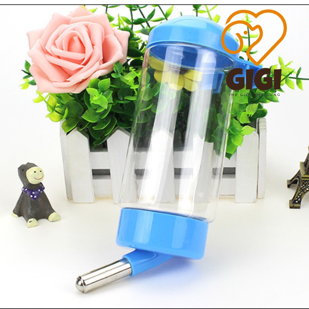 Bình nước gắn chuồng cho thú cưng uống tự động phụ kiện chó mèo dung tích 400ml giao màu ngẫu nhiên - GiGi Pet Shop