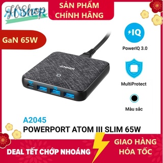 [ ANKER VN ] Sạc ANKER 4 cổng PowerPort Atom III Slim 65w PIQ 3.0&GaN - Anker GaN A2045 - Slim A2045