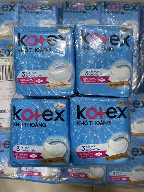 Lốc 8 Gói Băng Vệ Sinh Kotex Khô Thoáng Siêu Mỏng Cánh 8miếng/gói (Có Tặng)