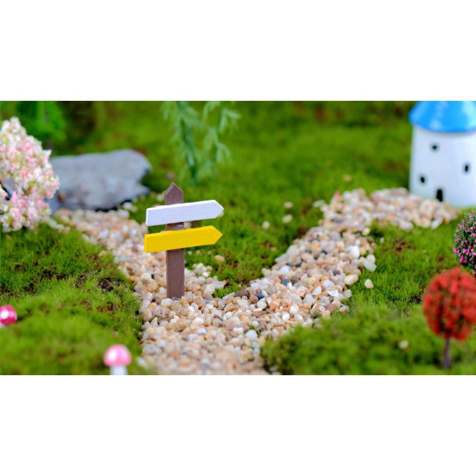 Tiểu cảnh mini Terrarium ❤️ H069 Bảng Tên Chỉ Đường - Phụ kiện trang trí sen đá, sân vườn, bể tiểu cảnh, cây xanh để bàn