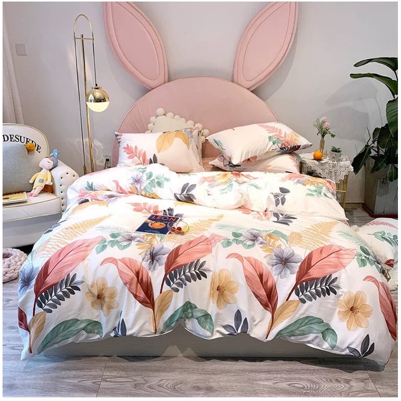 Bộ Chăn Ga Gối ❤️ Cotton living 100% cao cấp đủ size đệm ga giường họa tiết kẻ phong cách Hàn Quốc