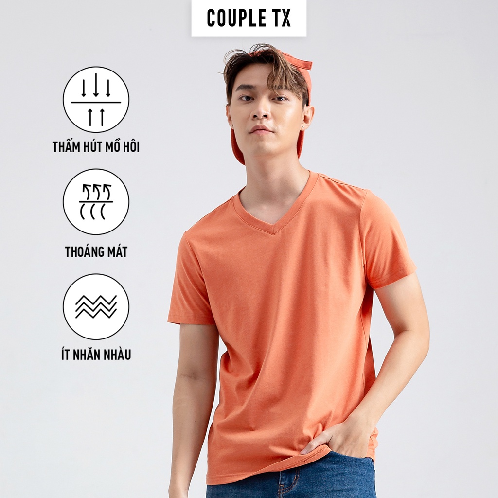 Áo Thun Cổ Tim Basic Nam Couple TX