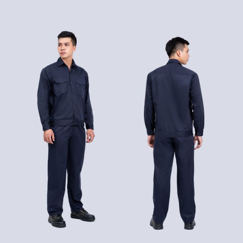 Đồ Bảo Hộ Lao Động, Quần Áo Bảo Hộ Lao Động, Đồng Phục Nhân Viên Kĩ Thuật Vải KaKi Màu Xanh Đen