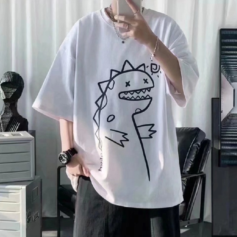 Áo Thun Tay Ngắn In Họa Tiết Hoạt Hình Phong Cách Hàn Quốc Size M-5XL Thời Trang Cho Nam