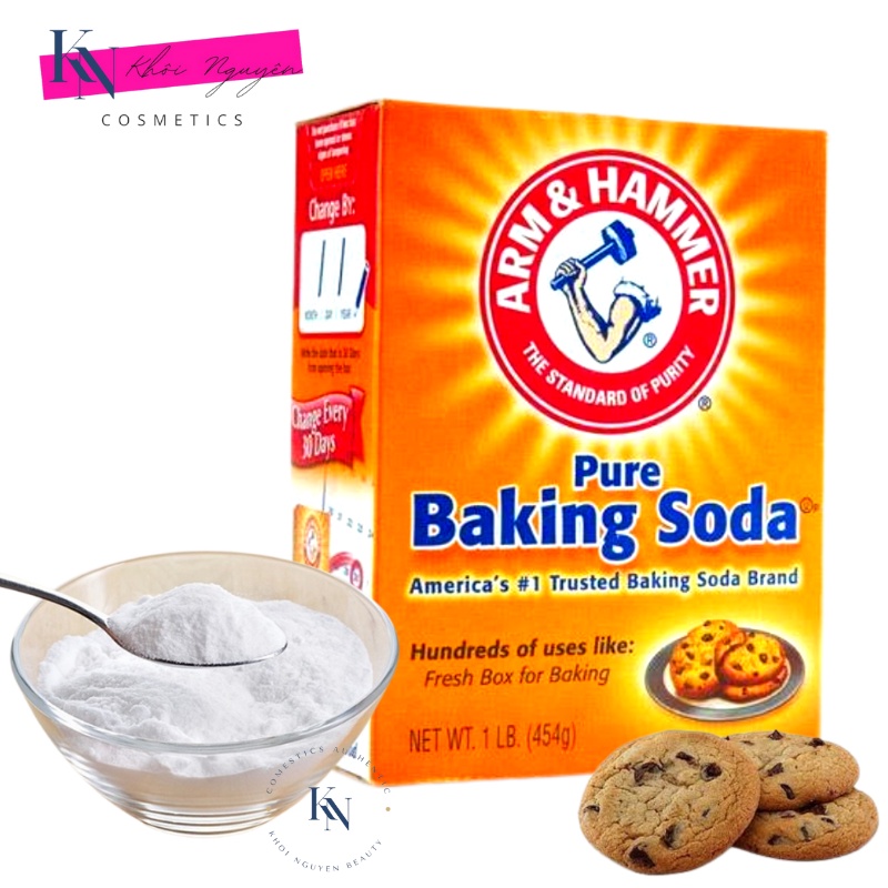 Bột Nở Baking Soda đa công dụng khử mùi, diệt khuẩn, tẩy rửa, chăm sóc da, bột làm bánh hộp giấy 454g Nhập Khẩu Mỹ