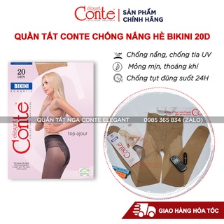 Quần tất, vớ nữ mỏng Bikini 20D CONTE Nga siêu dai bền, màu da, màu đen, không lộ viền, không tụt đũng - contevn