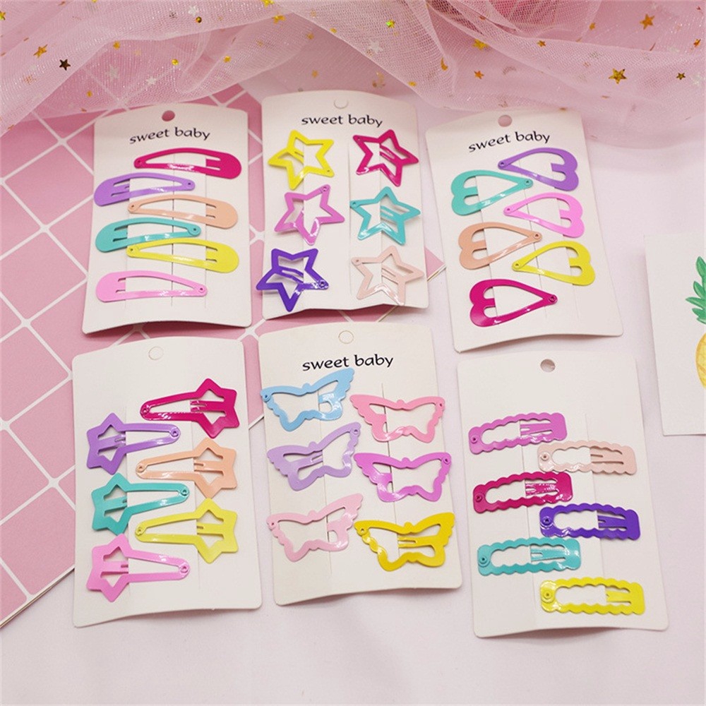 6Pcs Girls Hair Barrettes Colored Hair Clips For Kids